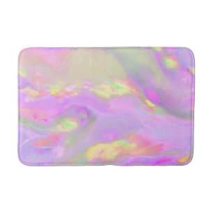 Trendy pretty colourful abstract waves bath mat