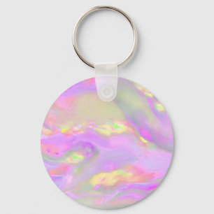 Trendy pretty colourful abstract waves keychain