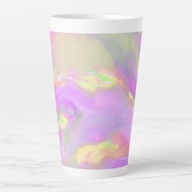 Trendy pretty colourful abstract waves latte mug (Front)