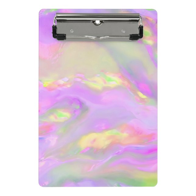 Trendy pretty colourful abstract waves mini clipboard (Front)