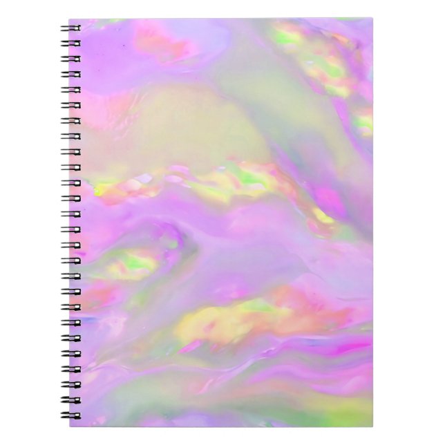 Trendy pretty colourful abstract waves notebook (Front)