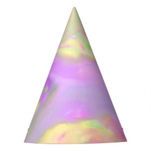 Trendy pretty colourful abstract waves party hat