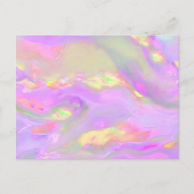 Trendy pretty colourful abstract waves postcard (Front)