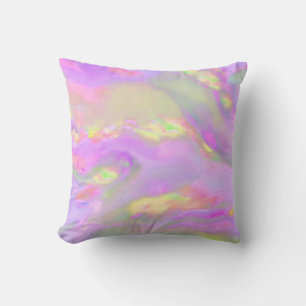 Trendy pretty colourful abstract waves throw pillow