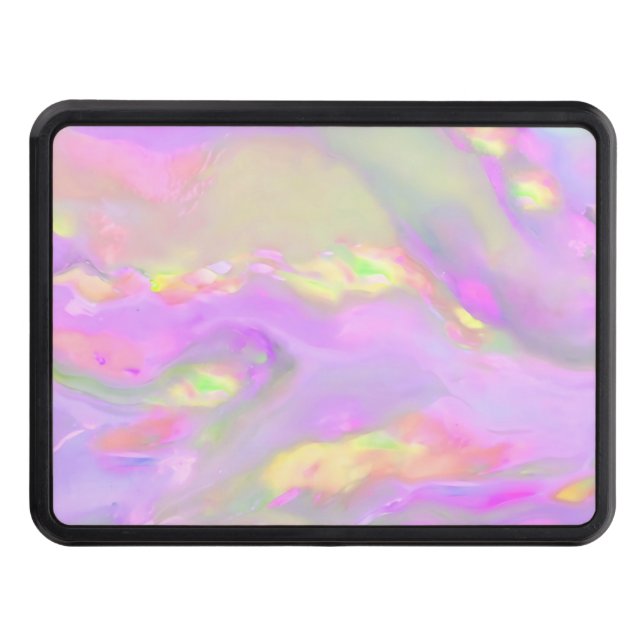 Trendy pretty colourful abstract waves trailer hitch cover (Front)