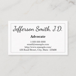 Trendy & Professional Advocate Business Card