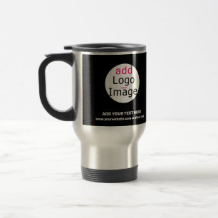 Trendy Professional Business Custom Logo Black Travel Mug