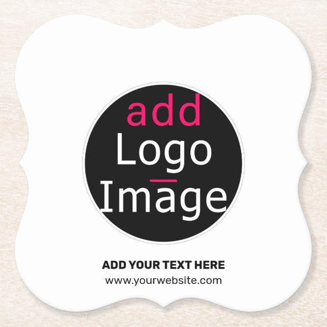 Trendy professional business customizable logo  paper coaster (Front)