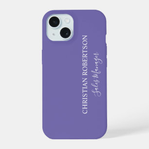 Trendy Professional Chic Periwinkle Colour Modern iPhone 15 Case