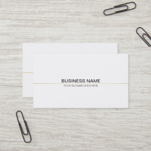 Trendy Professional Clean Classy Plain White Gold Business Card