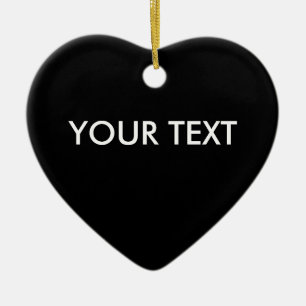 Trendy Professional Custom Brand Name Black Heart Ceramic Ornament