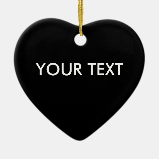 Trendy Professional Custom Brand Name Black Heart Ceramic Ornament (Front)