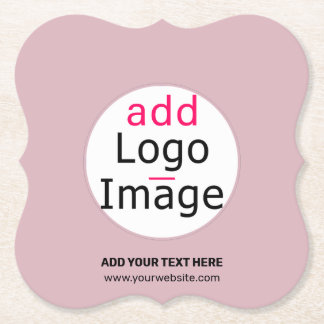 Trendy professional custom logo dusty rose pink paper coaster