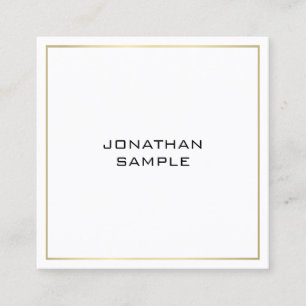 Trendy Professional Elegant Gold Look Minimalist Square Business Card