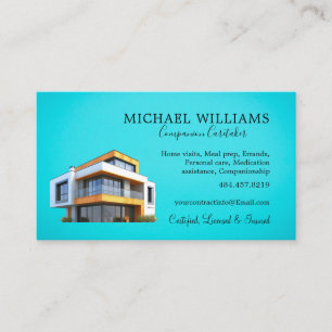 Trendy Professional House Caregiver Services Busin Business Card