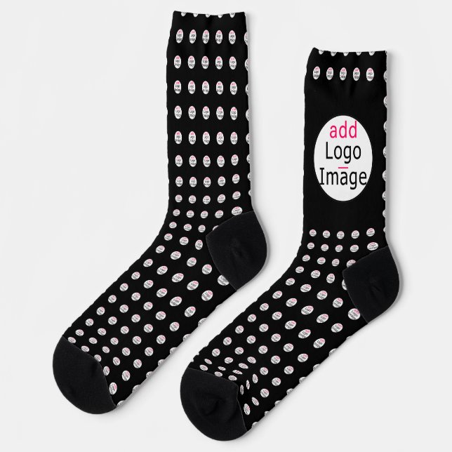 Trendy professional modern chic customizable black socks (Left)