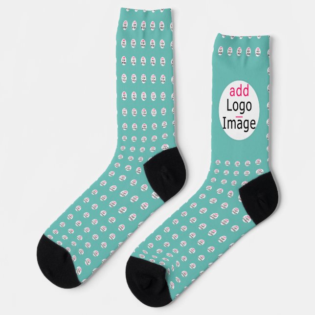 Trendy Professional Modern Chic Customizable Mint Socks (Left)