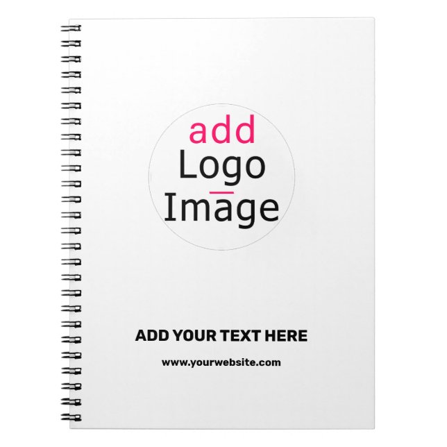 Trendy professional modern custom brand white notebook (Front)