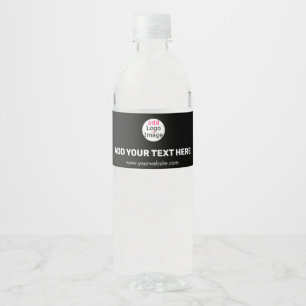 Trendy professional modern custom business brand  water bottle label