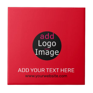Trendy professional modern customizable brand red tile