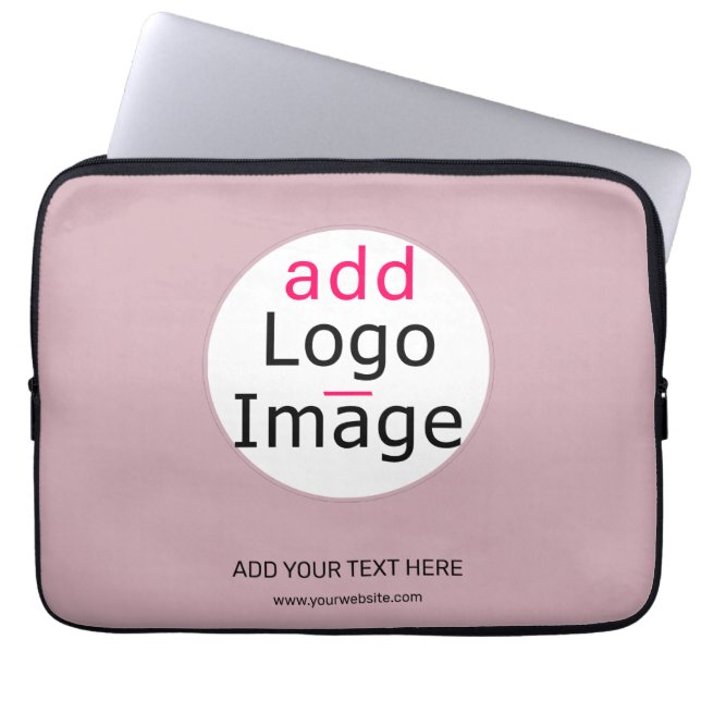 Trendy professional modern customizable dusty rose laptop sleeve (Front)