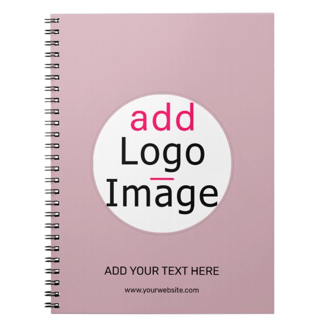 Trendy professional modern customizable dusty rose notebook (Front)