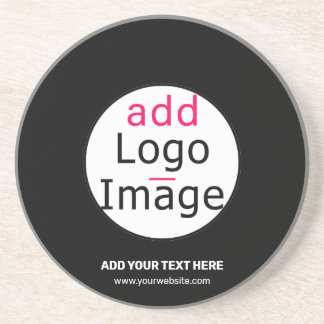 Trendy professional modern customizable logo black coaster