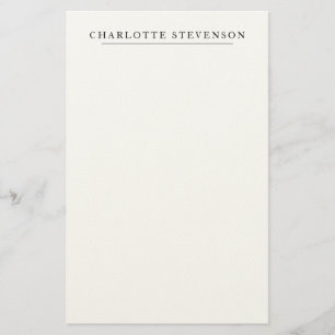 Trendy Professional Plain Simple Minimalist Name Stationery