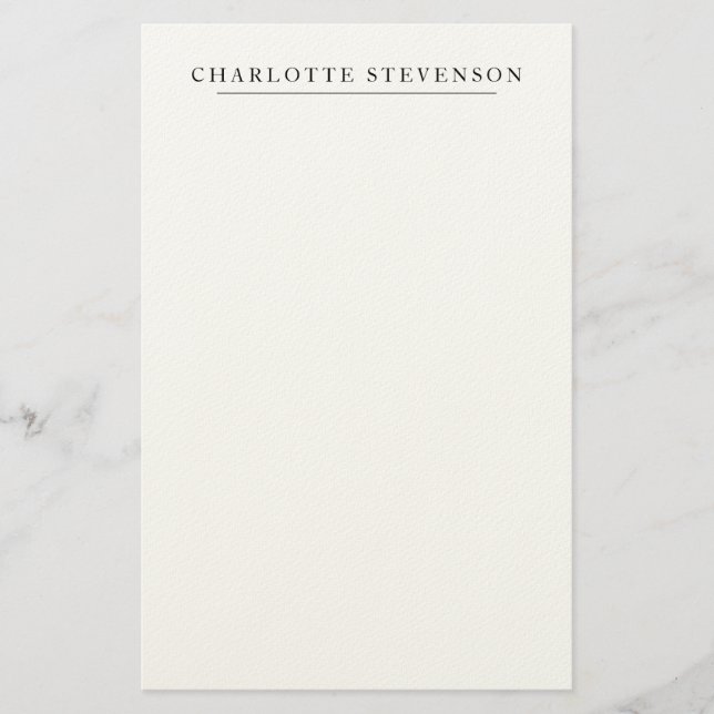Trendy Professional Plain Simple Minimalist Name Stationery (Front)