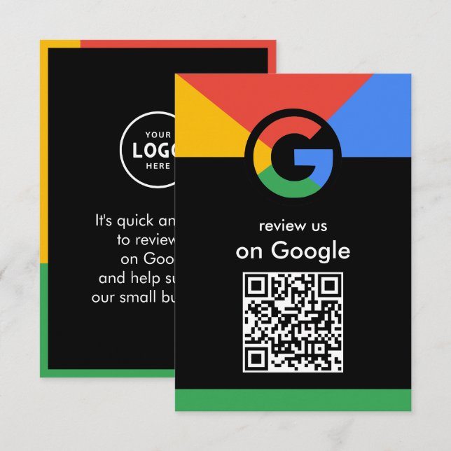 Trendy Professional Scan to Review Google QR Code Enclosure Card (Front/Back)