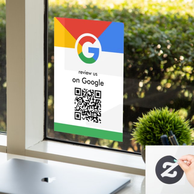 Trendy Professional Scan to Review Google QR Code Window Cling (Office)