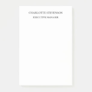 Trendy Professional White Plain Simple Minimalist Post-it Notes