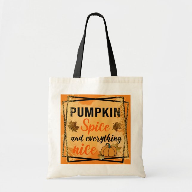 Trendy Pumpkin Spice Elegant Tote Bag (Front)