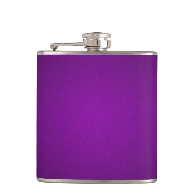 Trendy Purple-Black Grainy Vignette Hip Flask (Front)