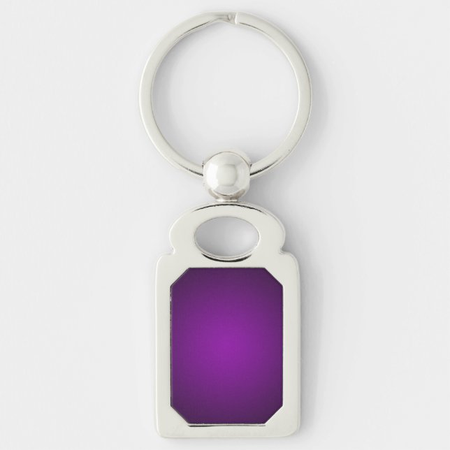 Trendy Purple-Black Grainy Vignette Keychain (Front)