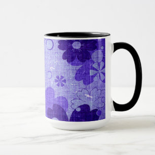 Trendy Purple Blue Flower Vintage Mug