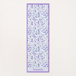 Trendy Purple Blue Star Pattern Zen Yoga Namaste Mat