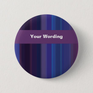 Trendy purple blue stripes - customizable 2 inch round button