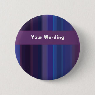 Trendy purple blue stripes - customizable 2 inch round button
