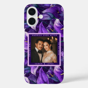 Trendy Purple Calla Lilies Fantasy Boho Wedding iPhone 16 Case