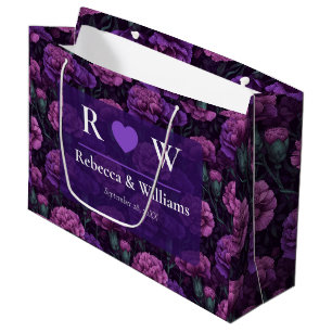 Trendy Purple Carnation Themed Countryside Wedding Large Gift Bag