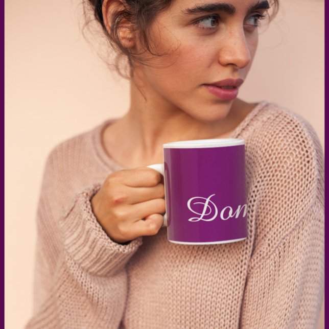 Trendy Purple - Customizable Name Coffee Mug (Creator Uploaded)
