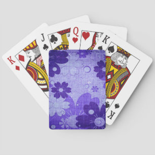 Trendy Purple Floral Vintage Playing Cards