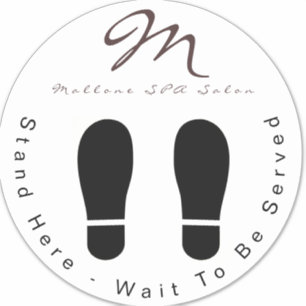 Trendy Purple Glitter SPA Wait Here Floor Sticker