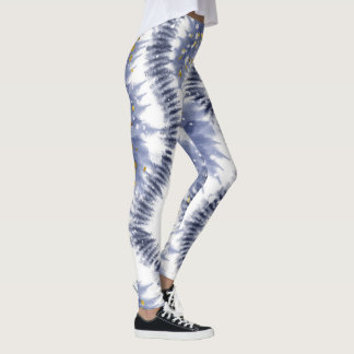 Trendy Purple Glitter Tie Dye Leggings