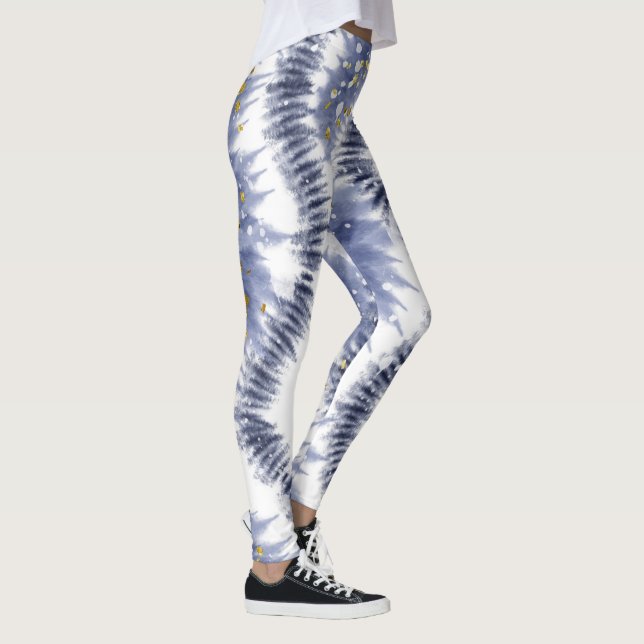 Trendy Purple Glitter Tie Dye Leggings (Right)