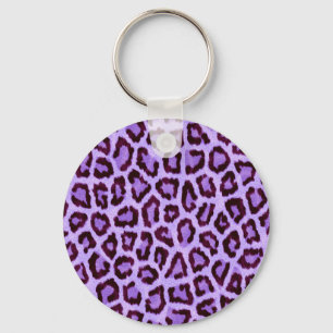 Trendy Purple Leopard Pattern Keychain