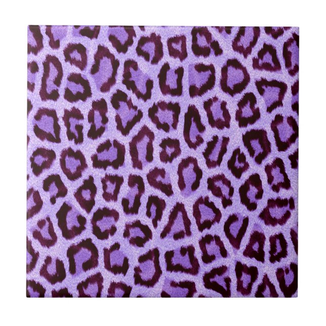 Trendy Purple Leopard Pattern Tile (Front)