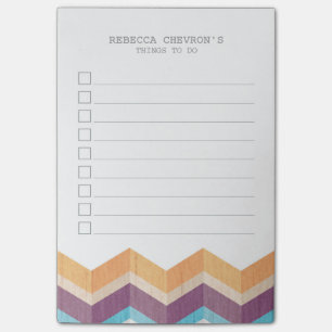 Trendy Purple Orange & Blue Chevron To Do List Post-it Notes