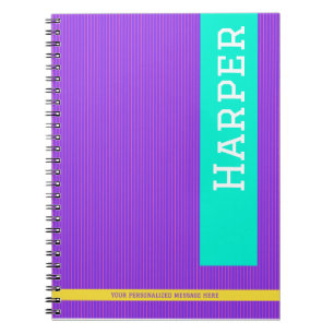 Trendy Purple Personalized Name Notebook